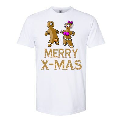 Merry X-Mas Funny Gingerbread Couple Softstyle® CVC T-Shirt