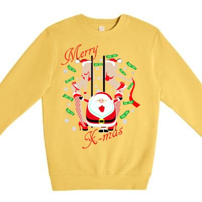 Merry X-Mas Santa's Little Strippers Premium Crewneck Sweatshirt