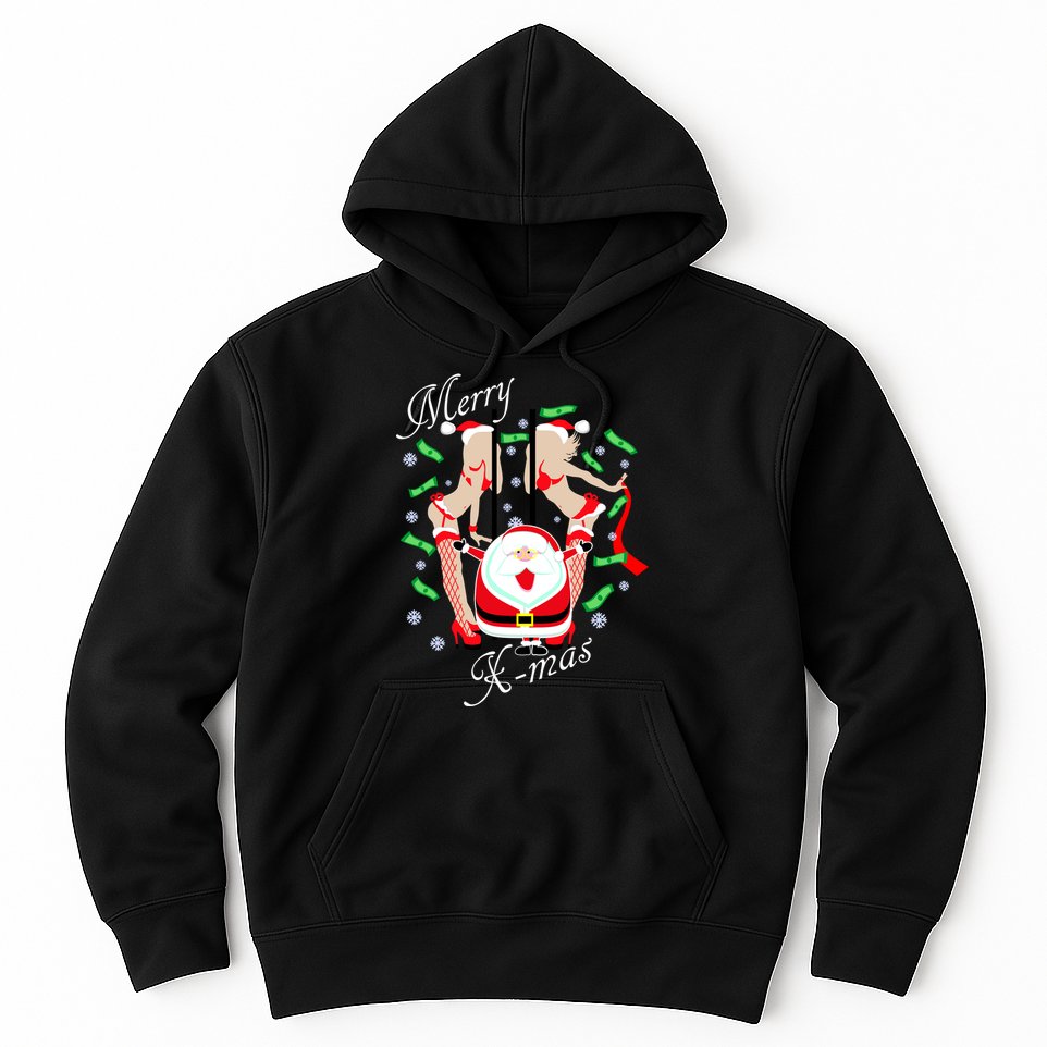 Merry X-Mas Santa's Little Strippers Hoodie
