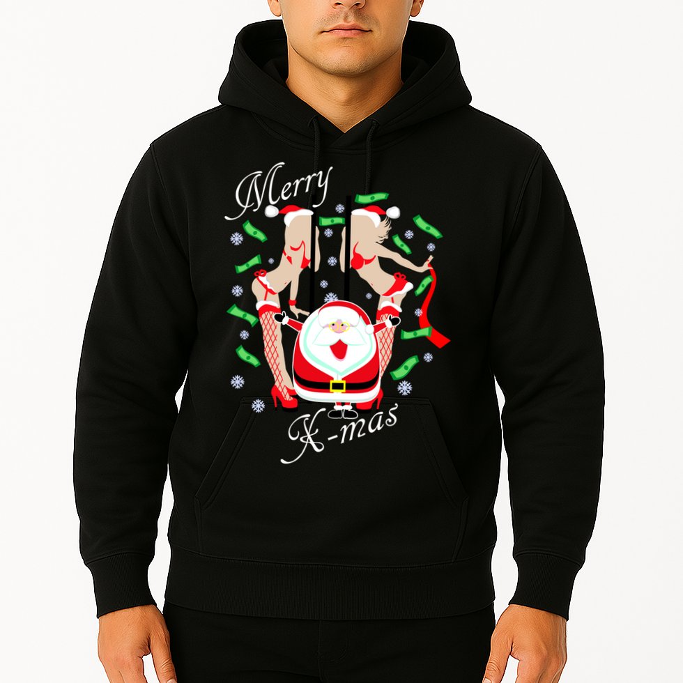 Merry X-Mas Santa's Little Strippers Hoodie