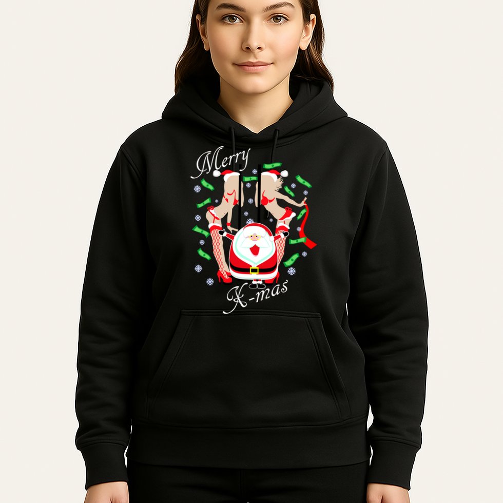 Merry X-Mas Santa's Little Strippers Hoodie
