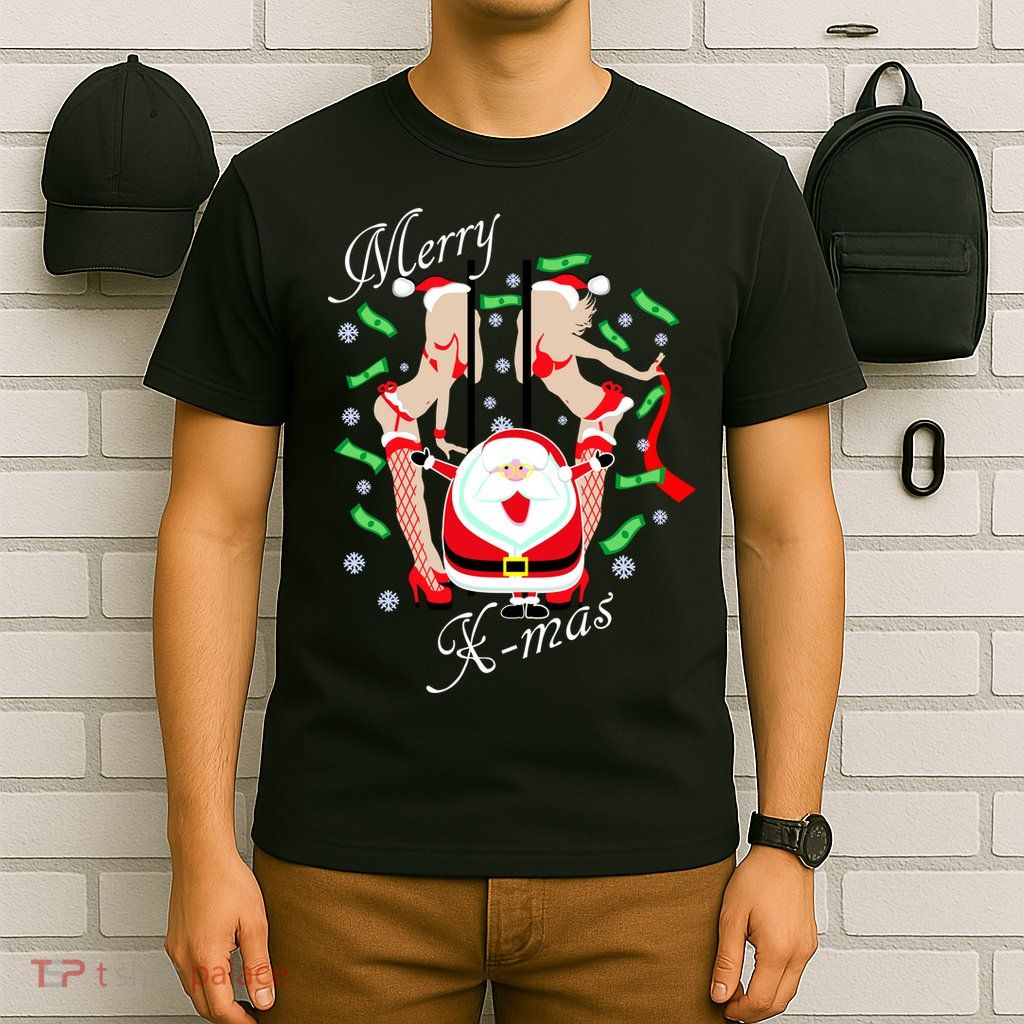 Merry X-Mas Santa's Little Strippers T-Shirt