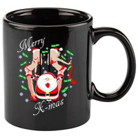 Merry X-Mas Santa's Little Strippers 11oz C Handle Ceramic Mug