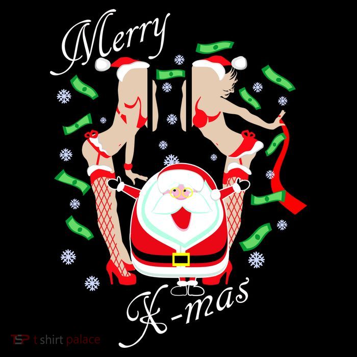 Merry X-Mas Santa's Little Strippers 16 in Basic Backpack
