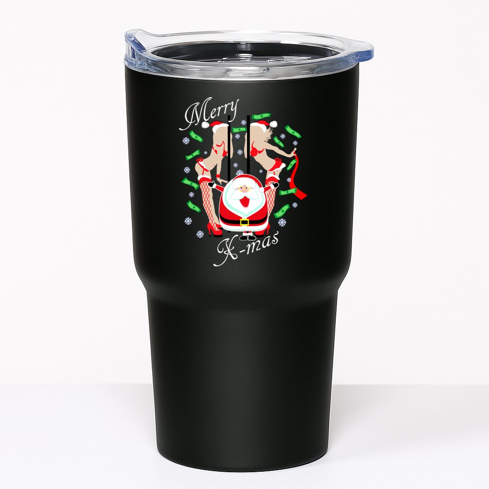 Merry X-Mas Santa's Little Strippers Tumbler
