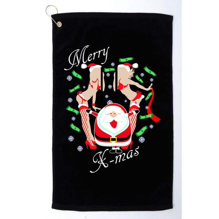 Merry X-Mas Santa's Little Strippers Golf Towel