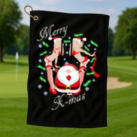 Merry X-Mas Santa's Little Strippers Golf Towel