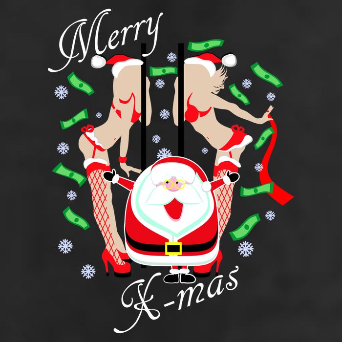 Merry X-Mas Santa's Little Strippers Golf Towel