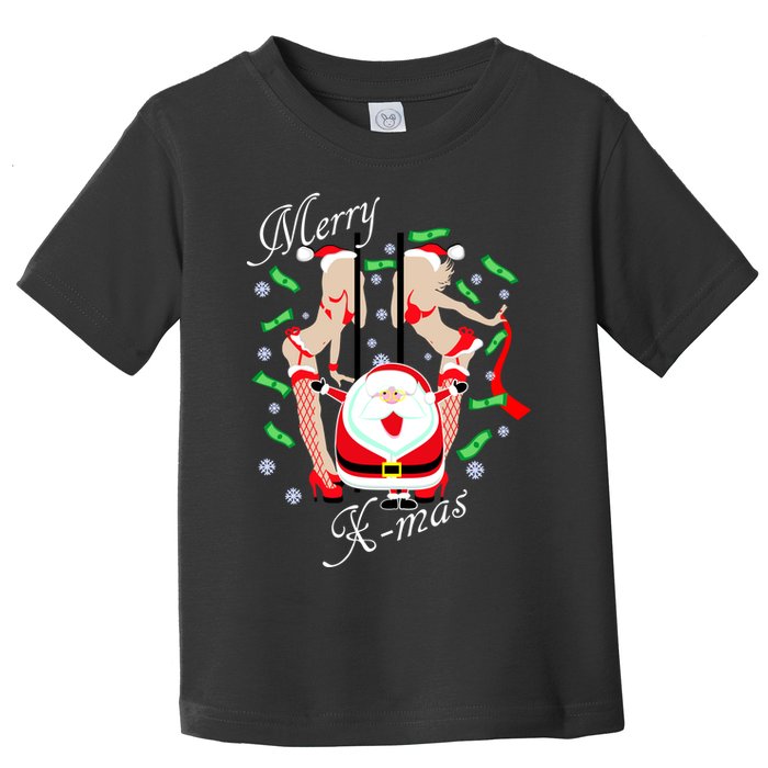 Merry X-Mas Santa's Little Strippers Toddler T-Shirt