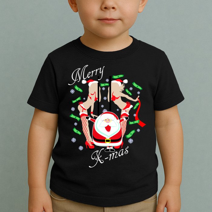 Merry X-Mas Santa's Little Strippers Toddler T-Shirt