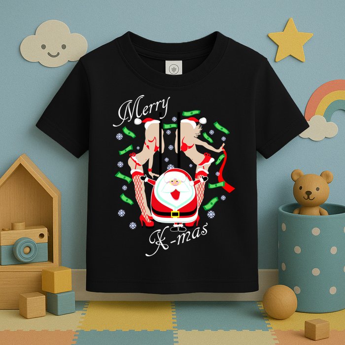Merry X-Mas Santa's Little Strippers Toddler T-Shirt