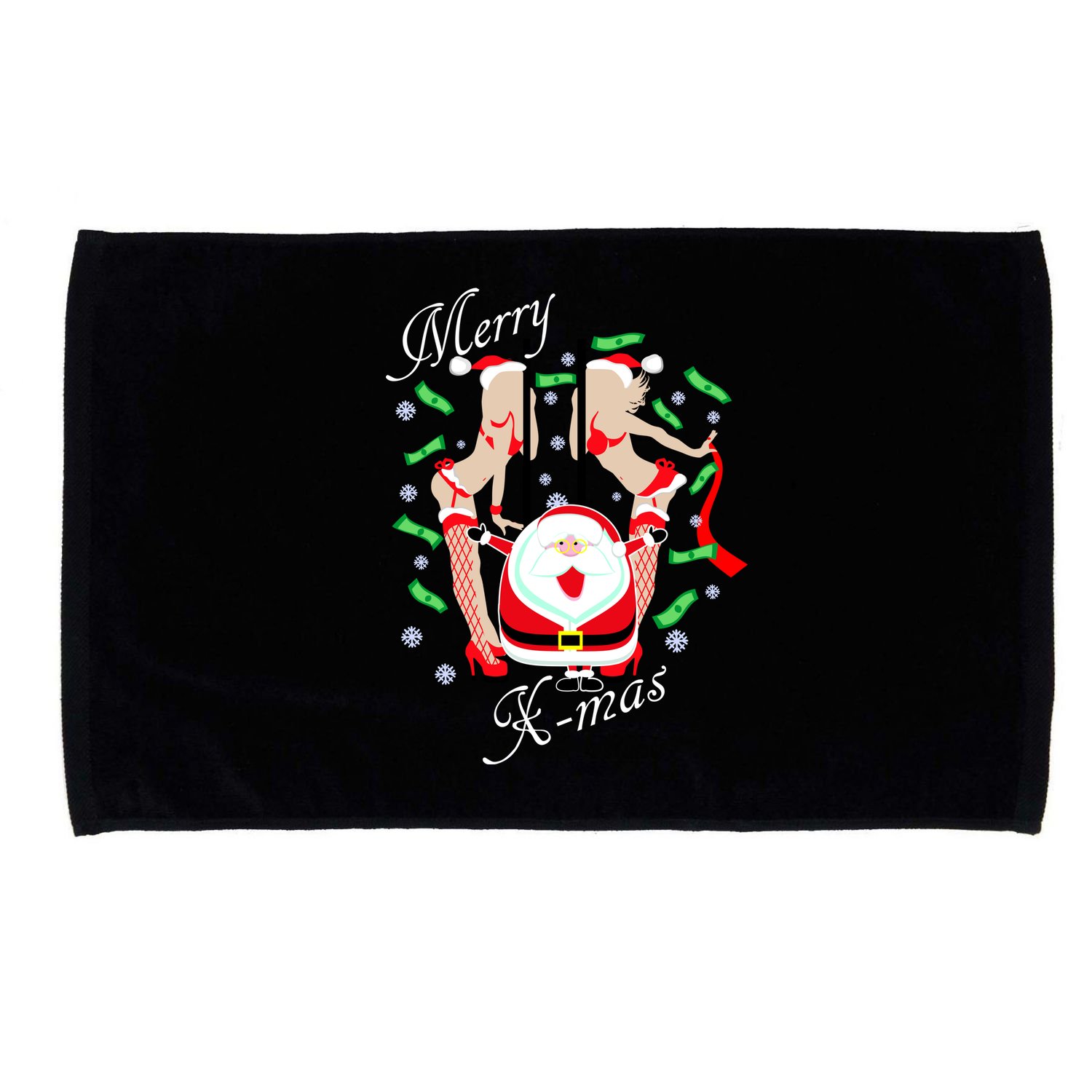 Merry X-Mas Santa's Little Strippers Microfiber Hand Towel