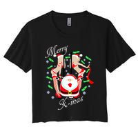 Merry X-Mas Santa's Little Strippers Women's Crop Top Tee