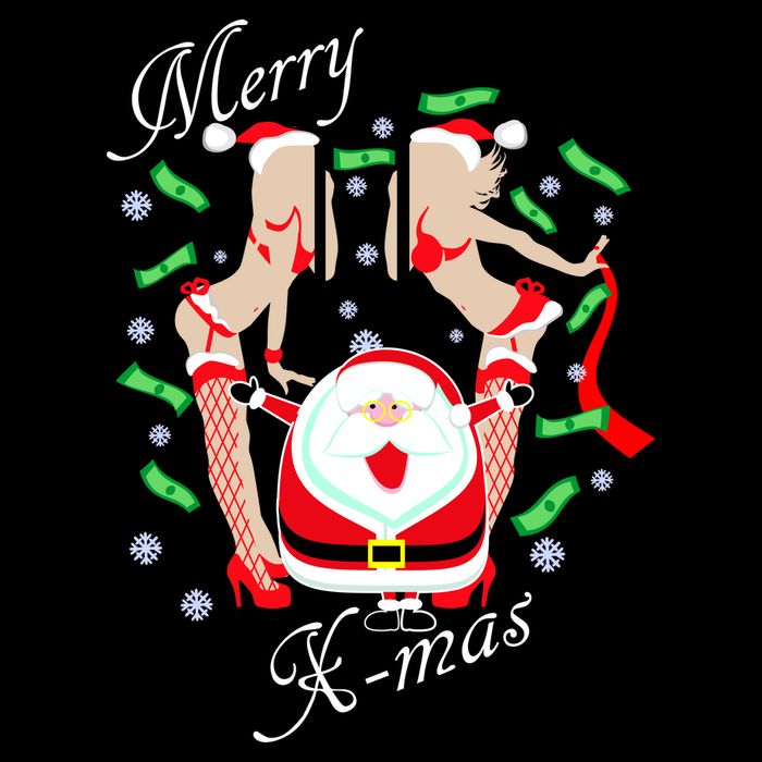 Merry X-Mas Santa's Little Strippers Kids T-Shirt