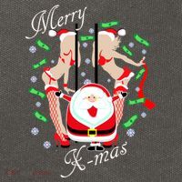 Merry X-Mas Santa's Little Strippers Cotton Canvas Backpack