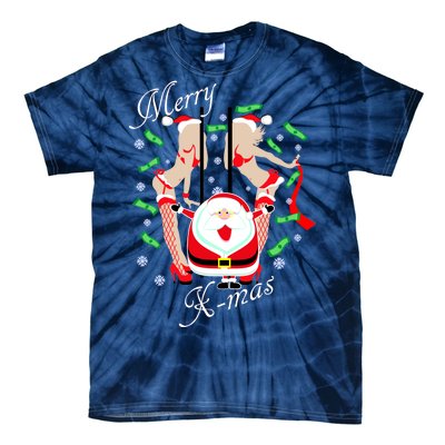 Merry X-Mas Santa's Little Strippers Tie-Dye T-Shirt