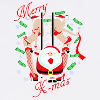 Merry X-Mas Santa's Little Strippers Garment-Dyed Sweatshirt