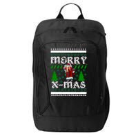 Merry X-Mas Ugly Christmas Sweater City Backpack