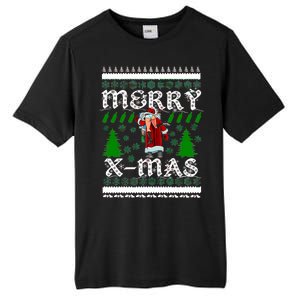 Merry X-Mas Ugly Christmas Sweater Tall Fusion ChromaSoft Performance T-Shirt