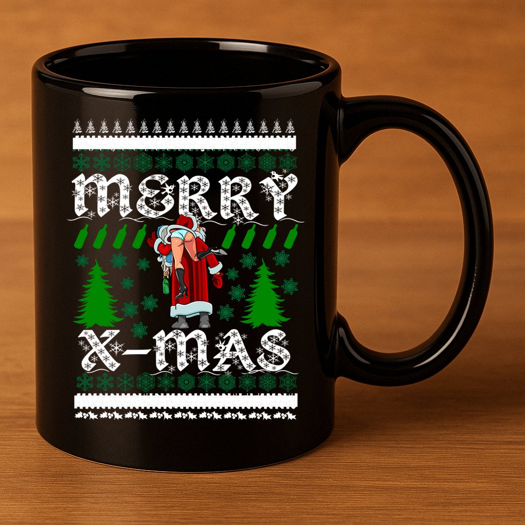 Merry X-Mas Ugly Christmas Sweater 11oz C Handle Ceramic Mug