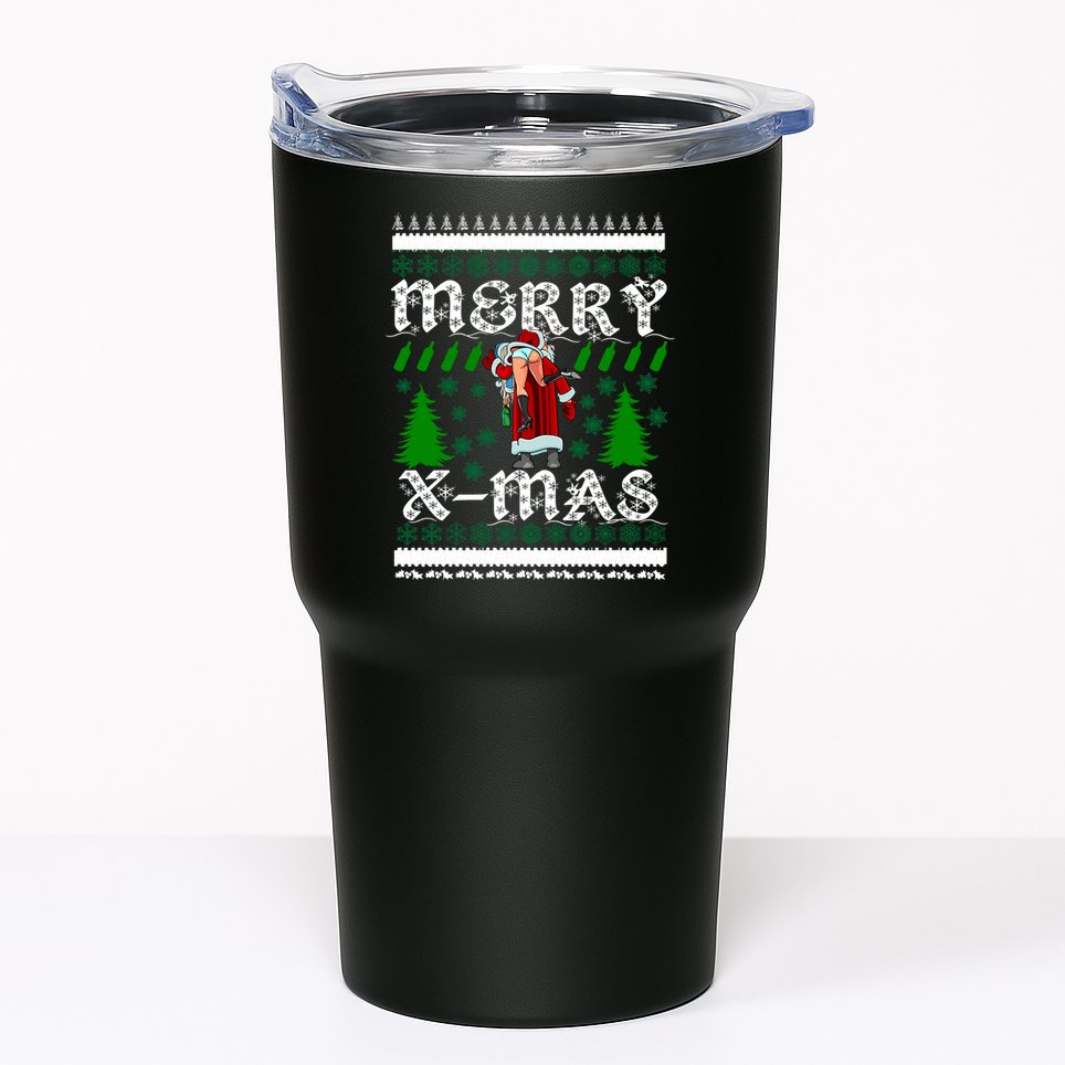 Merry X-Mas Ugly Christmas Sweater Tumbler