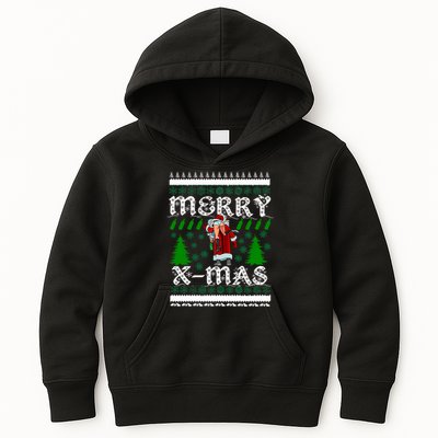 Merry X-Mas Ugly Christmas Sweater Kids Hoodie