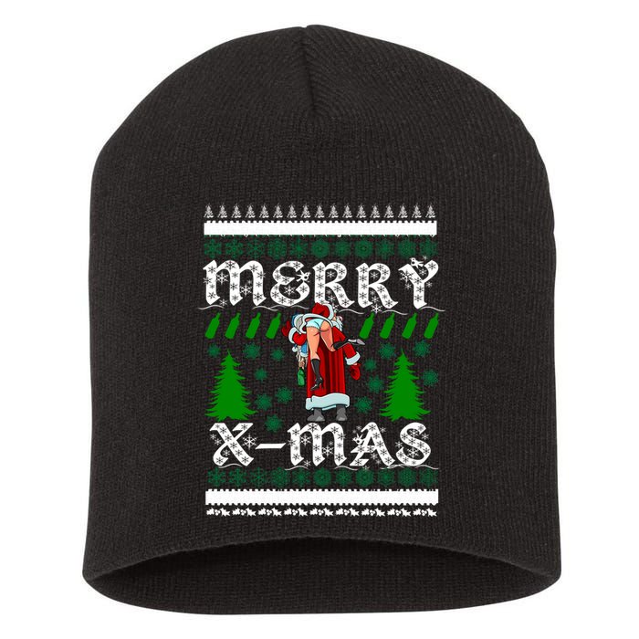 Merry X-Mas Ugly Christmas Sweater Short Acrylic Beanie