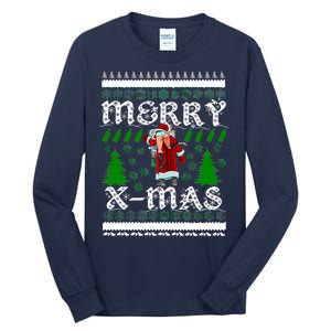 Merry X-Mas Ugly Christmas Sweater Tall Long Sleeve T-Shirt