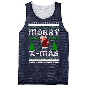 Merry X-Mas Ugly Christmas Sweater Mesh Reversible Basketball Jersey Tank