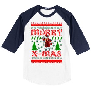 Merry X-Mas Ugly Christmas Sweater Baseball Sleeve Shirt