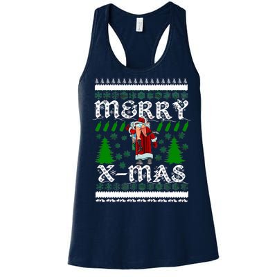 Merry X-Mas Ugly Christmas Sweater Women's Racerback Tank