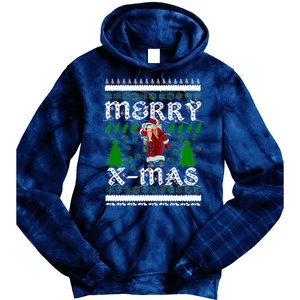 Merry X-Mas Ugly Christmas Sweater Tie Dye Hoodie