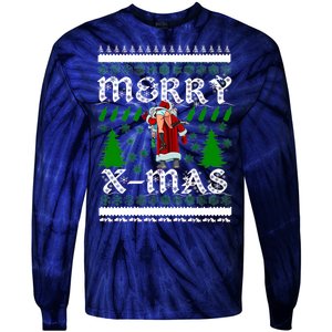 Merry X-Mas Ugly Christmas Sweater Tie-Dye Long Sleeve Shirt