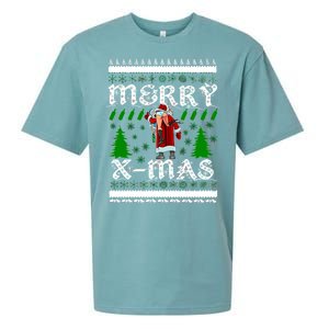 Merry X-Mas Ugly Christmas Sweater Sueded Cloud Jersey T-Shirt