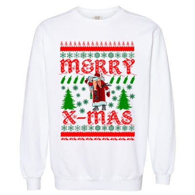 Merry X-Mas Ugly Christmas Sweater Garment-Dyed Sweatshirt