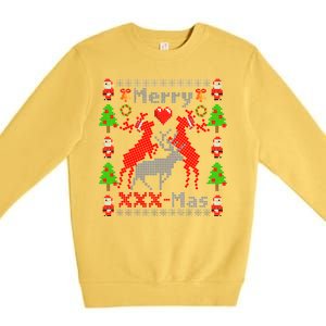 Merry XXXX-Mas Ugly Christmas Sweater Premium Crewneck Sweatshirt