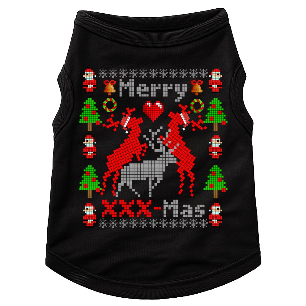 Merry XXXX-Mas Ugly Christmas Sweater Doggie Tank