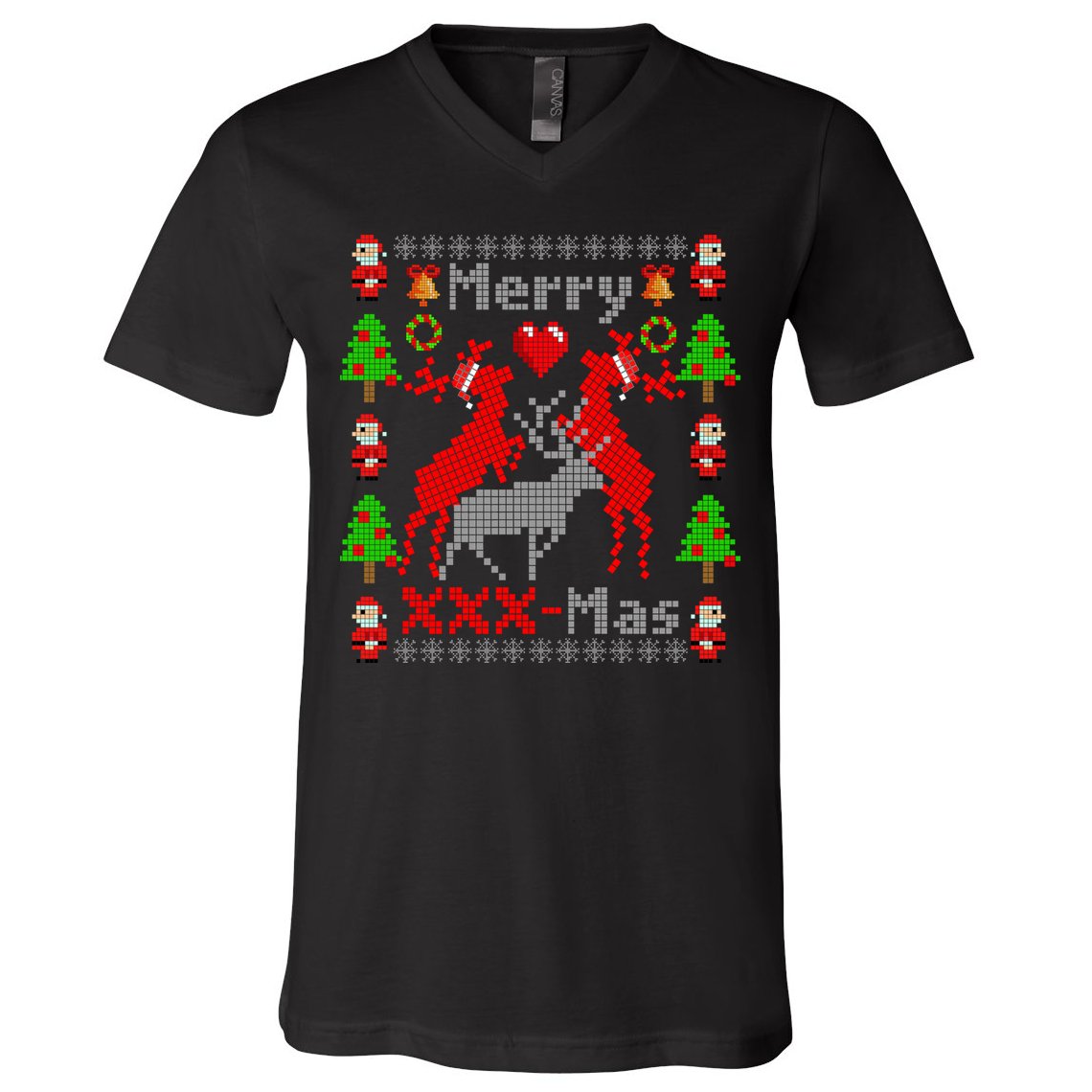 Merry XXXX-Mas Ugly Christmas Sweater V-Neck T-Shirt