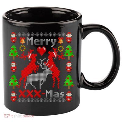 Merry XXXX-Mas Ugly Christmas Sweater 11oz C Handle Ceramic Mug