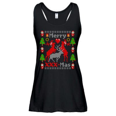 Merry XXXX-Mas Ugly Christmas Sweater Ladies Essential Flowy Tank