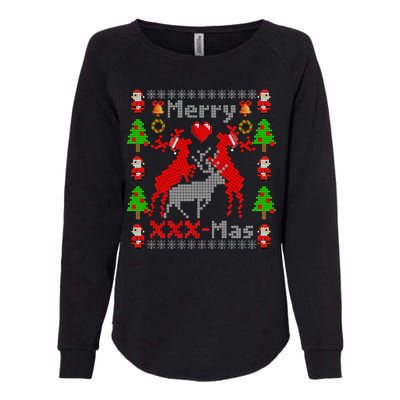 Merry XXXX-Mas Ugly Christmas Sweater Womens California Wash Sweatshirt