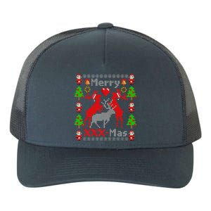 Merry XXXX-Mas Ugly Christmas Sweater Yupoong Adult 5-Panel Trucker Hat