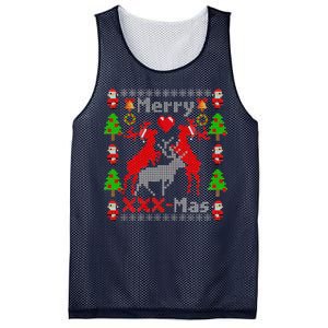 Merry XXXX-Mas Ugly Christmas Sweater Mesh Reversible Basketball Jersey Tank