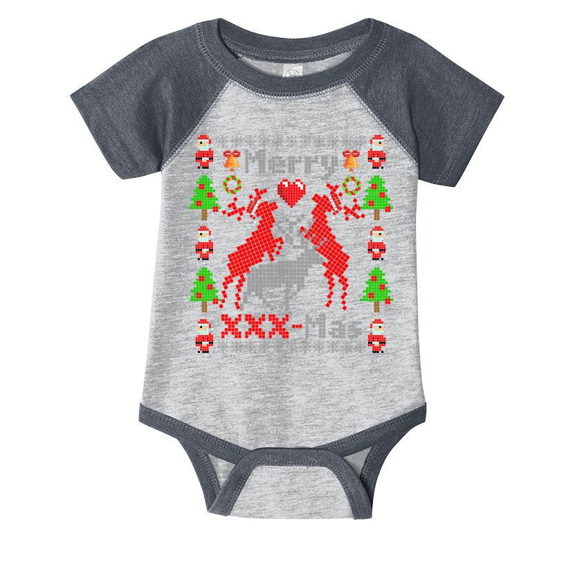 Merry XXXX-Mas Ugly Christmas Sweater Infant Baby Jersey Bodysuit
