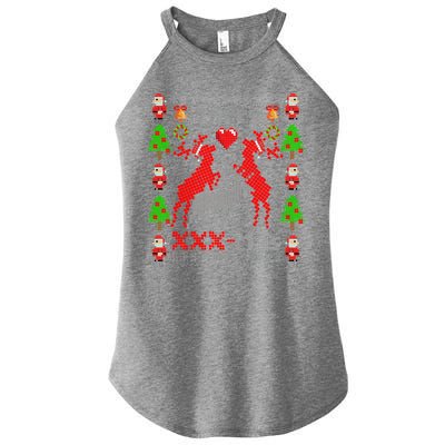 Merry XXXX-Mas Ugly Christmas Sweater Women’s Perfect Tri Rocker Tank