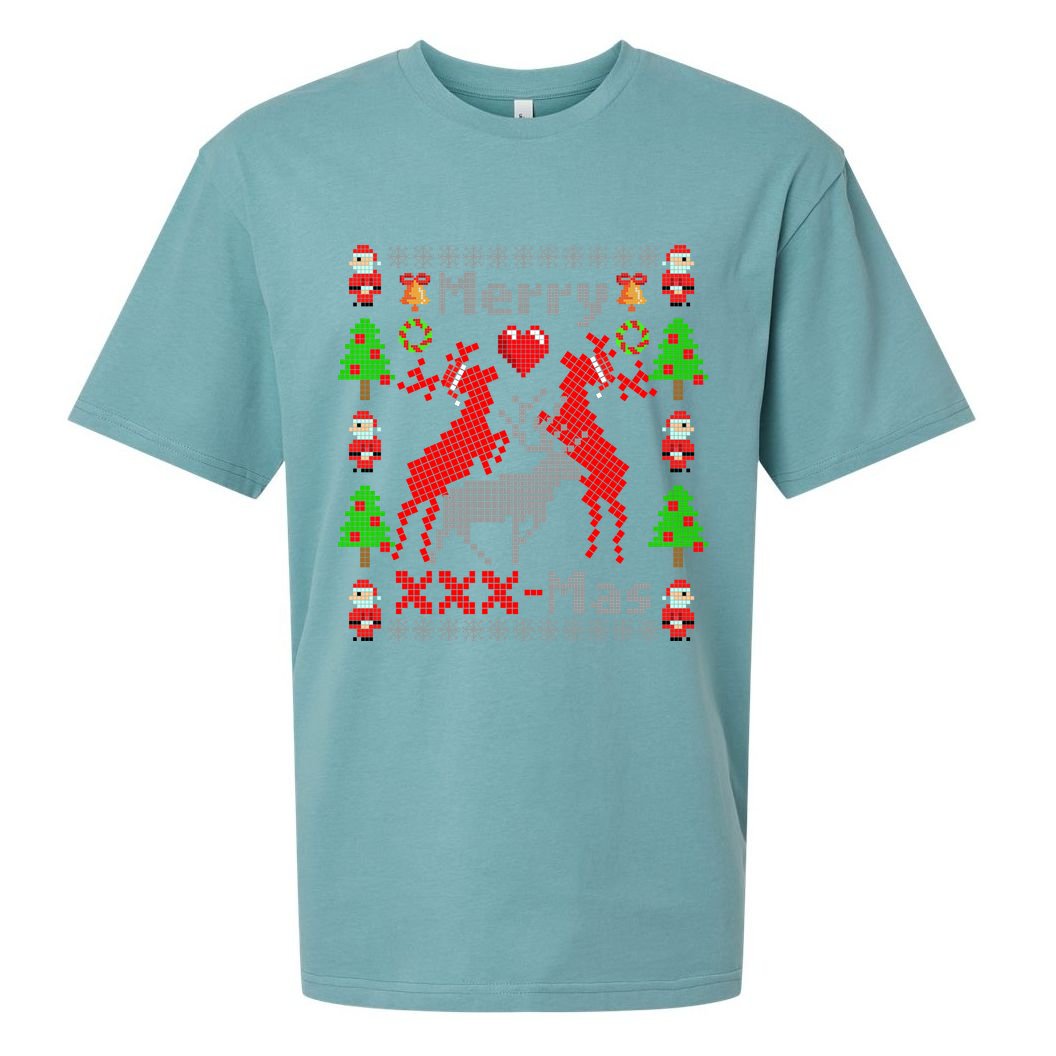 Merry XXXX-Mas Ugly Christmas Sweater Sueded Cloud Jersey T-Shirt