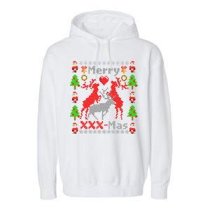 Merry XXXX-Mas Ugly Christmas Sweater Garment-Dyed Fleece Hoodie