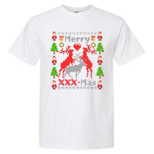 Merry XXXX-Mas Ugly Christmas Sweater Garment-Dyed Heavyweight T-Shirt