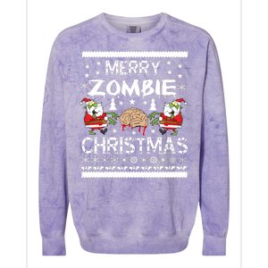 Merry Zombie Ugly Christmas Sweater Colorblast Crewneck Sweatshirt