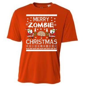 Merry Zombie Ugly Christmas Sweater Cooling Performance Crew T-Shirt